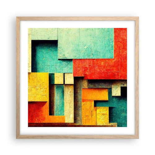 Poster în ramă de stejar deschis - Festival de unghiuri drepte - 50x50 cm