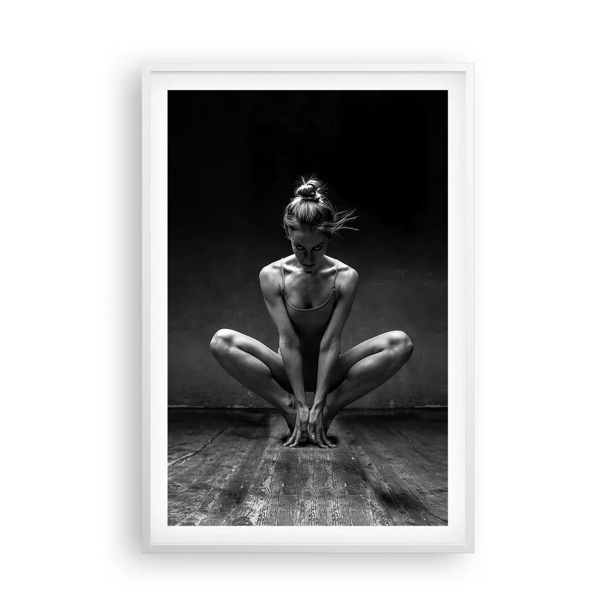 Poster în ramă albă - Energie de dans concentrată - 61x91 cm