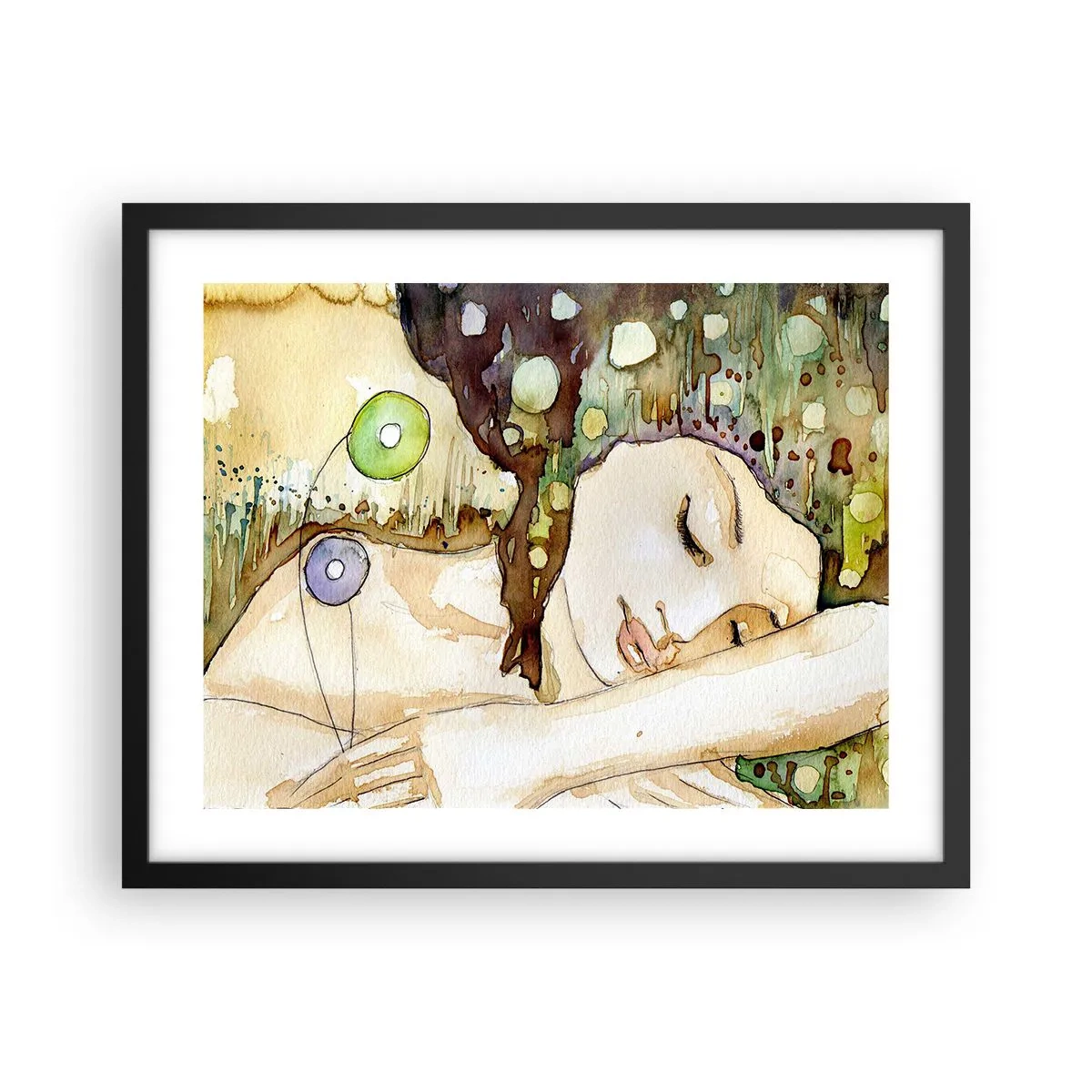 Poster în ramă neagră - Visul violet smarald - 50x40 cm