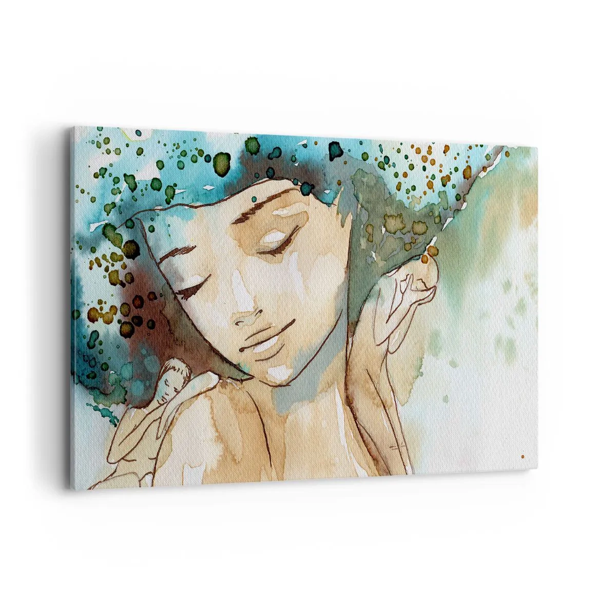 Tablou pe pânză - Lady în albastru - 120x80 cm