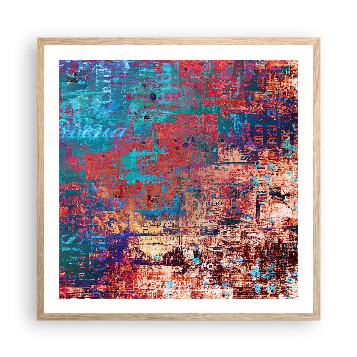 Poster în ramă de stejar deschis - Memorie și uitare - 60x60 cm