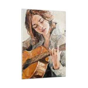 Tablou pe sticlă - Concert pentru chitară și inima unei fete - 50x70 cm