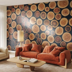 Tapet Premium Canvas - Cât de bătrân sunt? - Trunchi de copac, pădure, Bucată - 450x315 cm