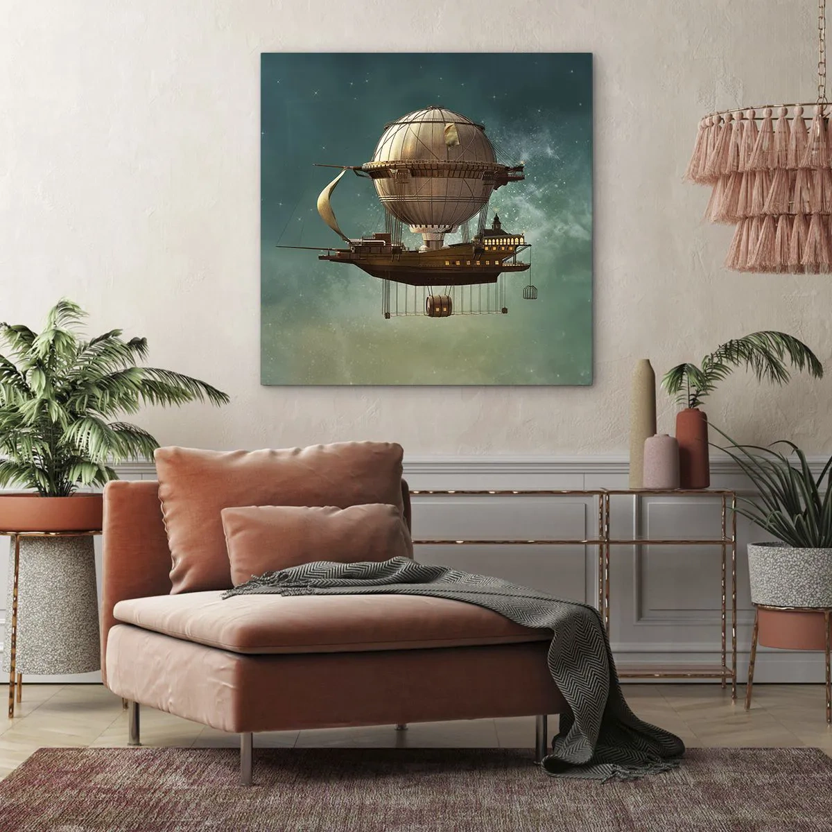 Tablou pe pânză - Jules Verne vă transmite salutări - 60x60 cm