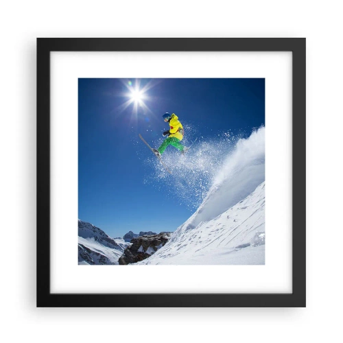 Poster în ramă neagră - Dansând cu munții - 30x30 cm