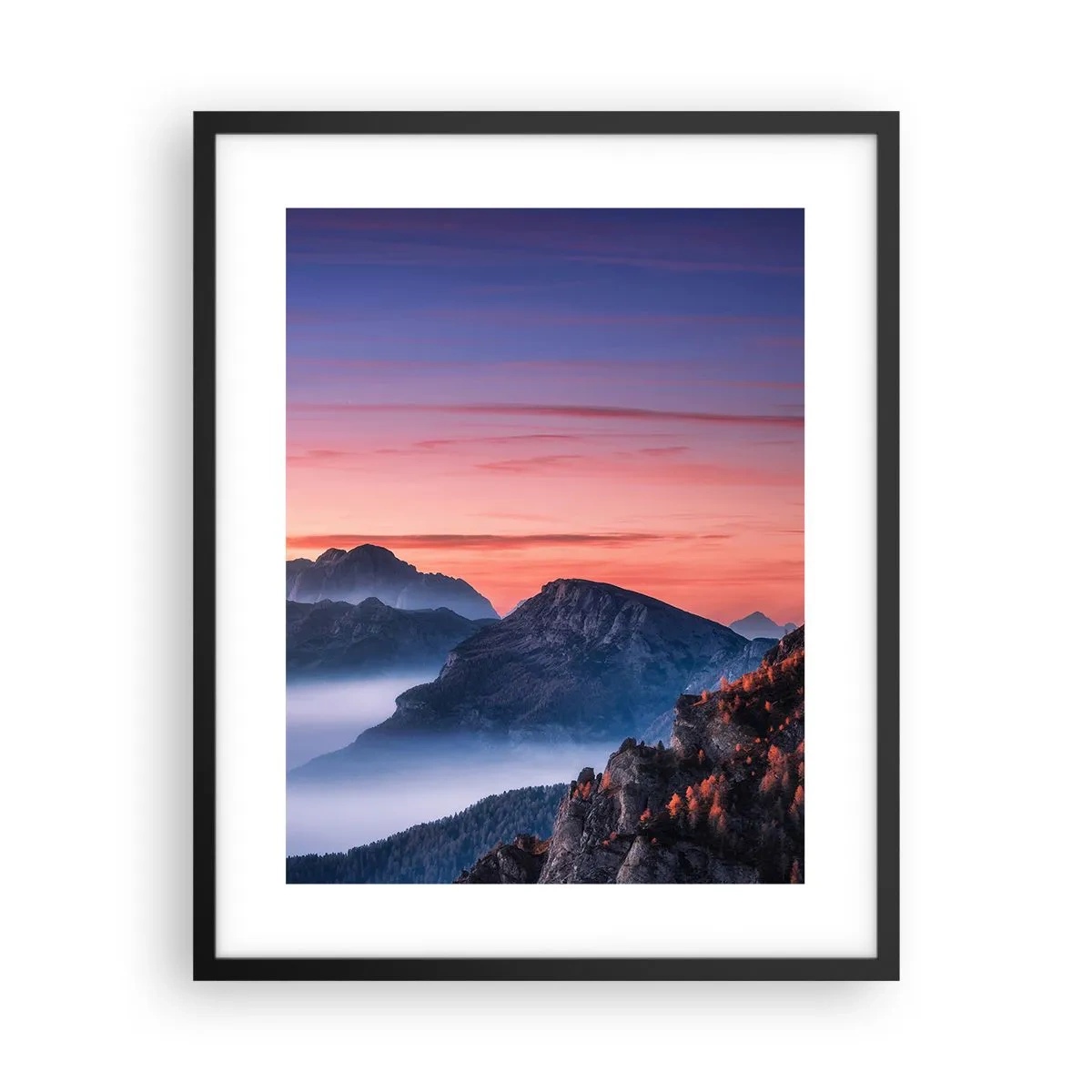 Poster în ramă neagră - Peste văi - 40x50 cm