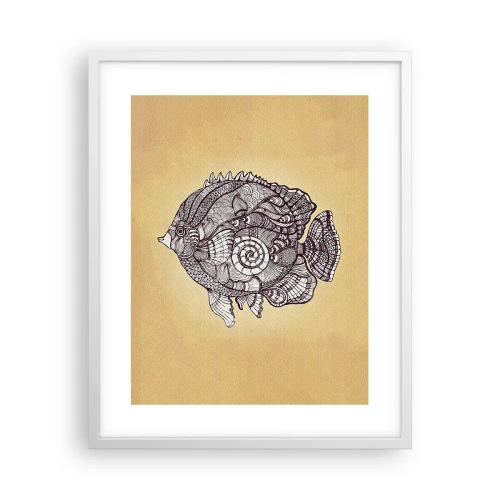 Poster în ramă albă - Dintr-un ocean de ornamente - 40x50 cm