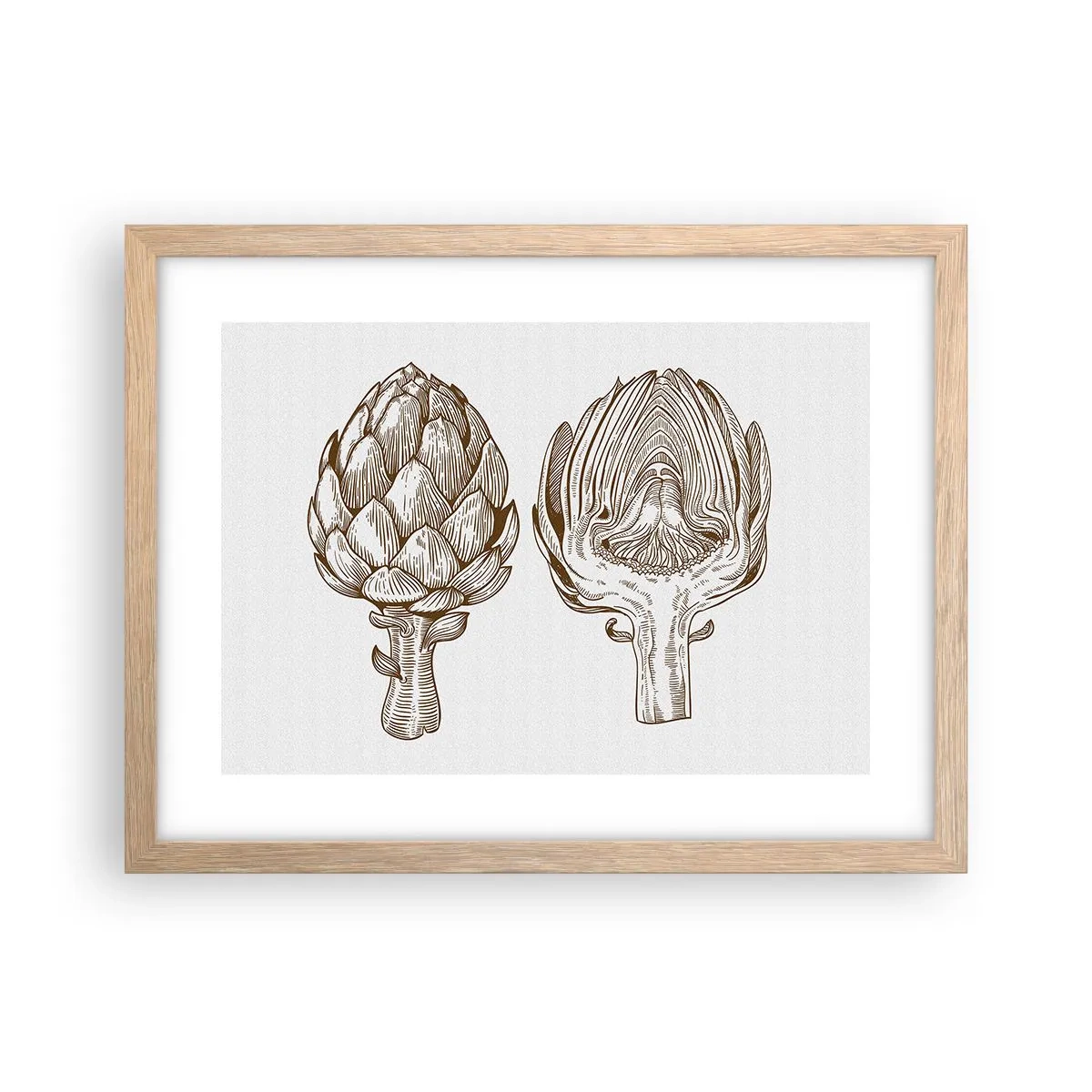 Poster în ramă de stejar deschis - Lecție de anatomie - 40x30 cm