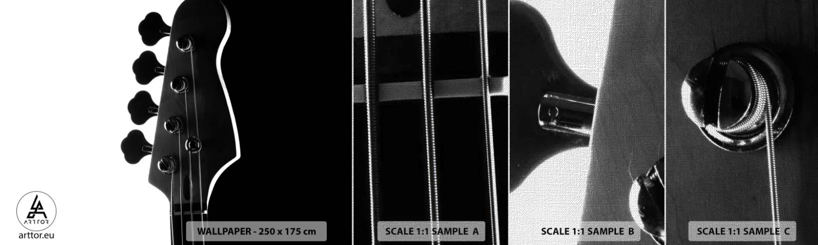 Mostră tapet Premium Canvas - Tăcere de rock - Chitară, Muzică, Modern - 100x30 cm