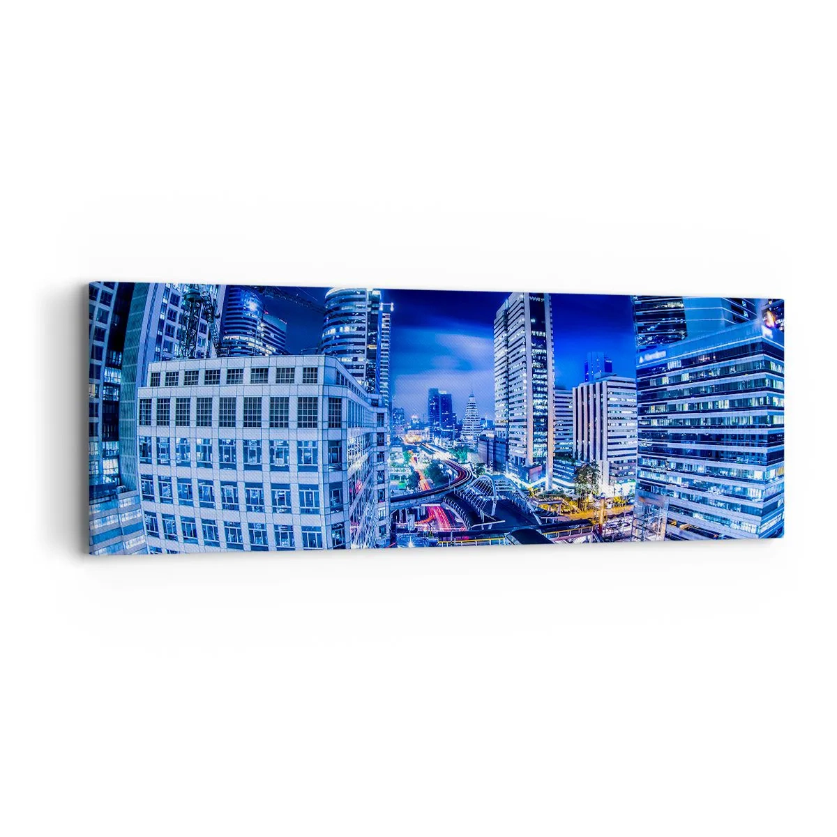Tablou pe pânză - Ritmurile orașului de noapte - 90x30 cm