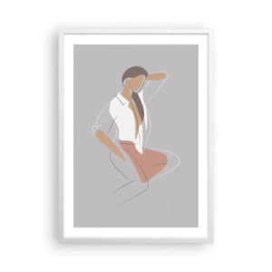 Poster în ramă albă - Schiță de farmec - 50x70 cm