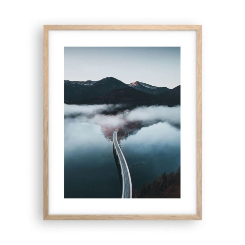 Poster în ramă de stejar deschis - Peste o apă netedă ca o oglindă - 40x50 cm