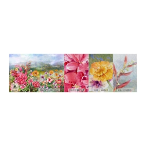 Mostră tapet Premium Canvas - O grădină înnebunită - Flori, Grădină, Natură - 100x30 cm