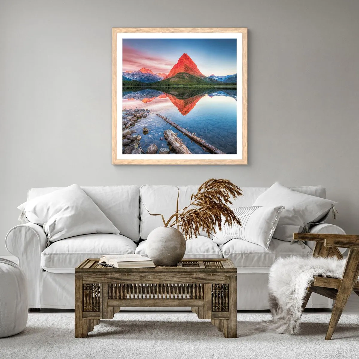 Poster în ramă de stejar deschis - Căldură și frig - 60x60 cm