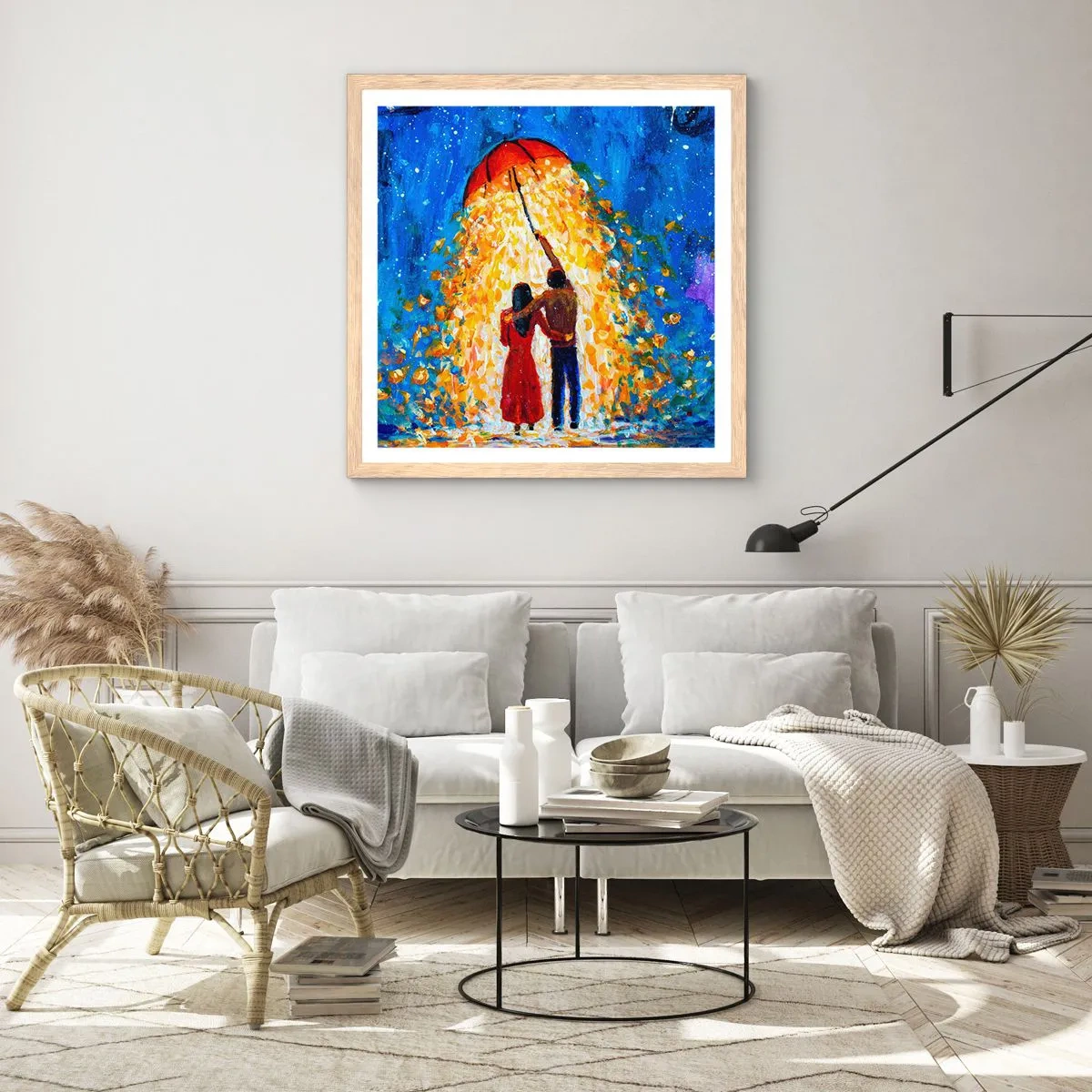 Poster în ramă de stejar deschis - Magia unei seri ploioase? - 30x30 cm