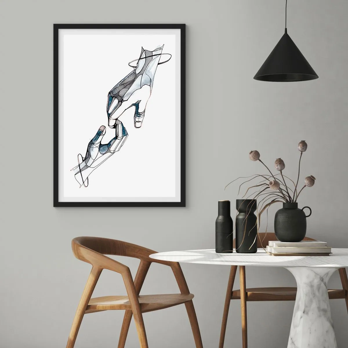 Poster în ramă neagră - Gest frumos - 61x91 cm