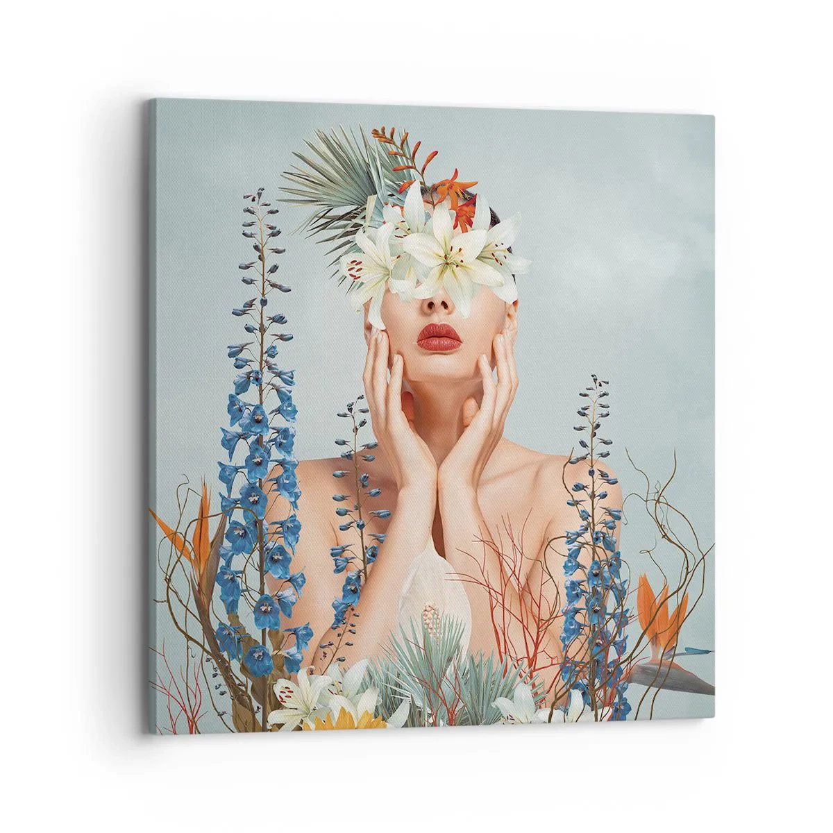 Tablou pe pânză - Femeia floare - 70x70 cm