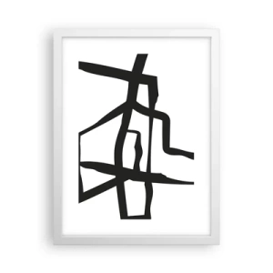 Poster în ramă albă - Construcție în alb și negru - 30x40 cm