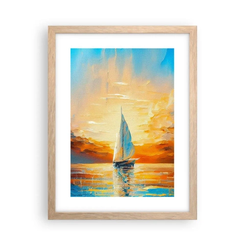 Poster în ramă de stejar deschis - Navigare prin aur - 30x40 cm