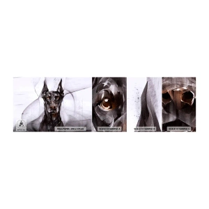 Mostră tapet autocolant Deluxe Sticker - Născut cu noblețe - Abstracția, Doberman, Câine - 100x30 cm