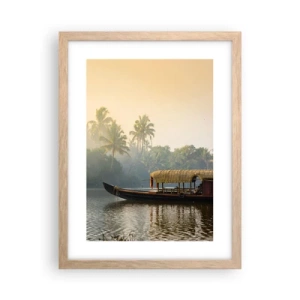 Poster în ramă de stejar deschis - Casă pe râu - 30x40 cm