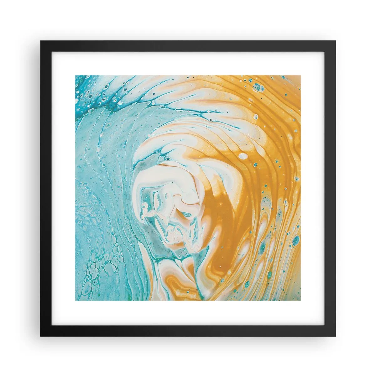 Poster în ramă neagră - Vârtej de pastel - 40x40 cm