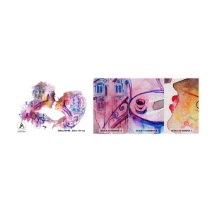 Mostră tapet Premium Sand - Podul secret al suspinelor - Abstracția, Cuplu îndrăgostit, Arhitectură - 100x30 cm