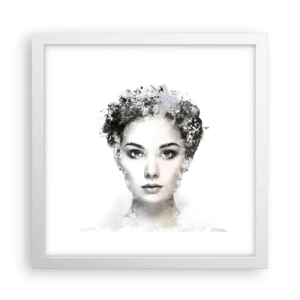 Poster în ramă albă - Un portret extrem de elegant - 30x30 cm