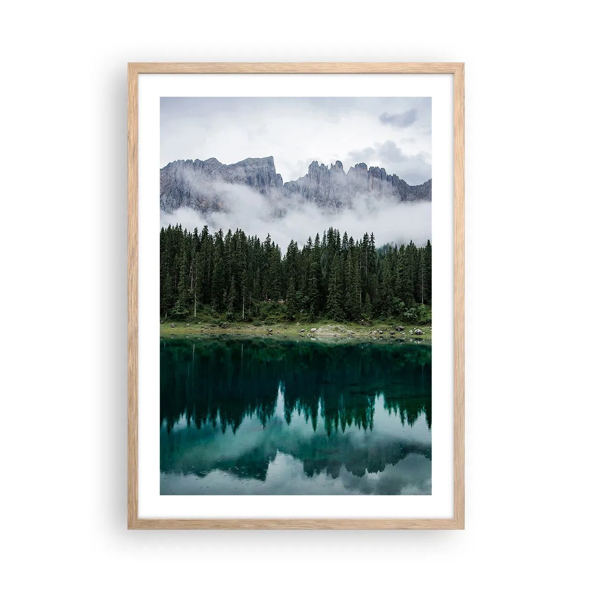 Poster în ramă de stejar deschis - Liniște, liniște, să nu trezim apa care doarme... - 50x70 cm