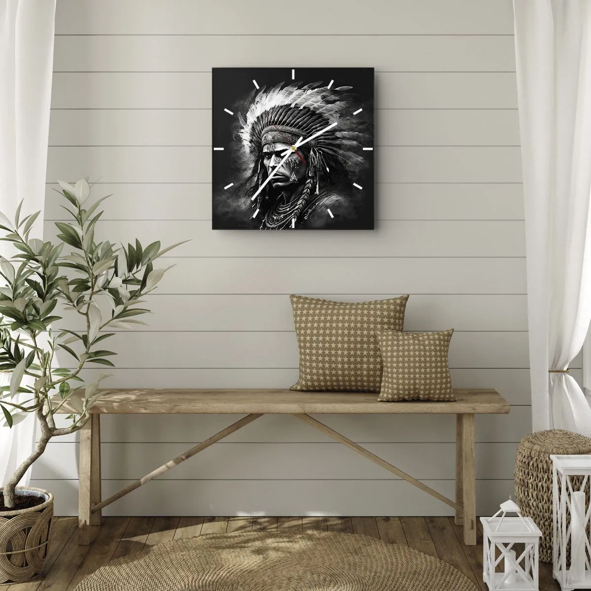 Ceas de perete - Ceas pe sticlă - Conducător și luptător - 40x40 cm