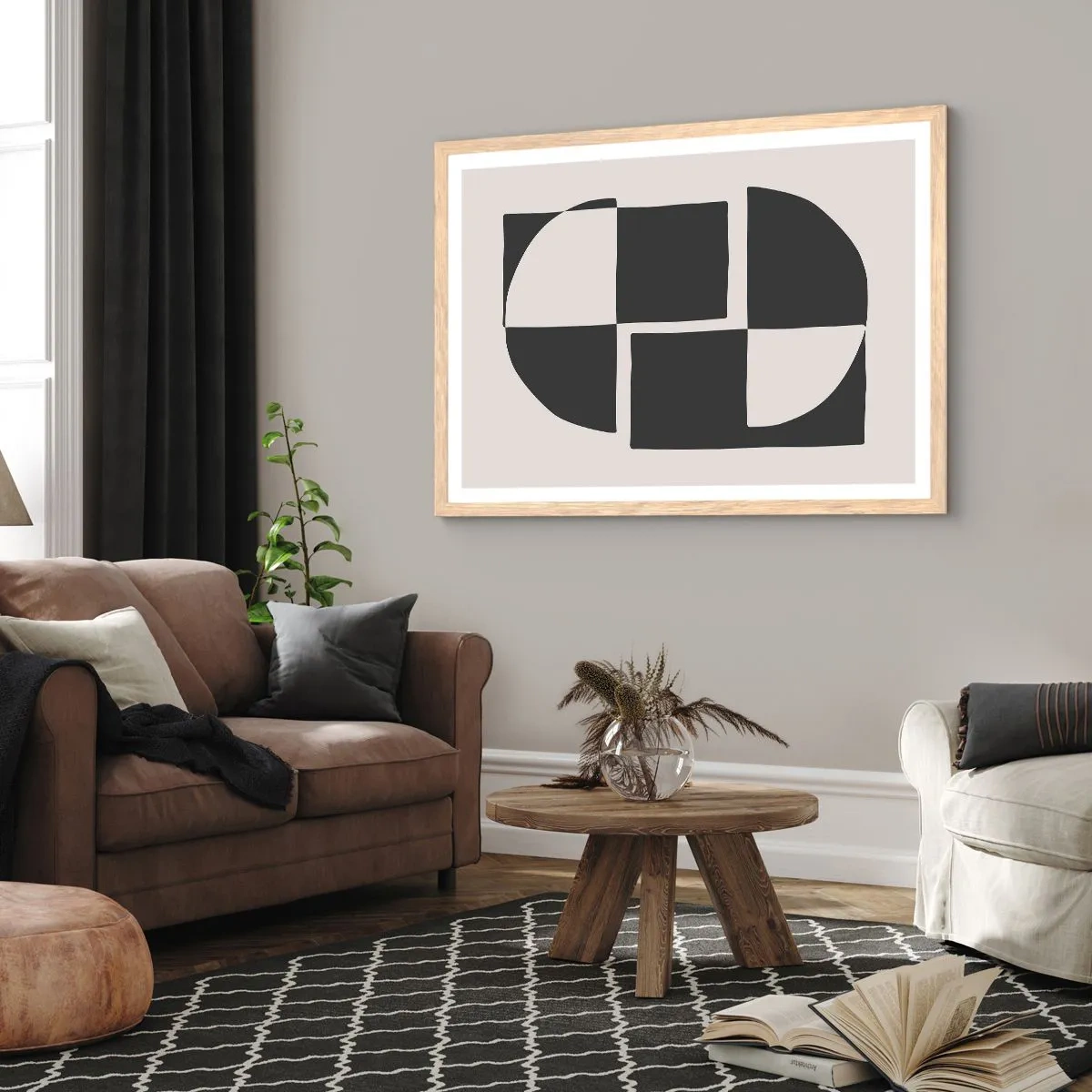 Poster în ramă de stejar deschis - Antiteză - sinteză - 100x70 cm