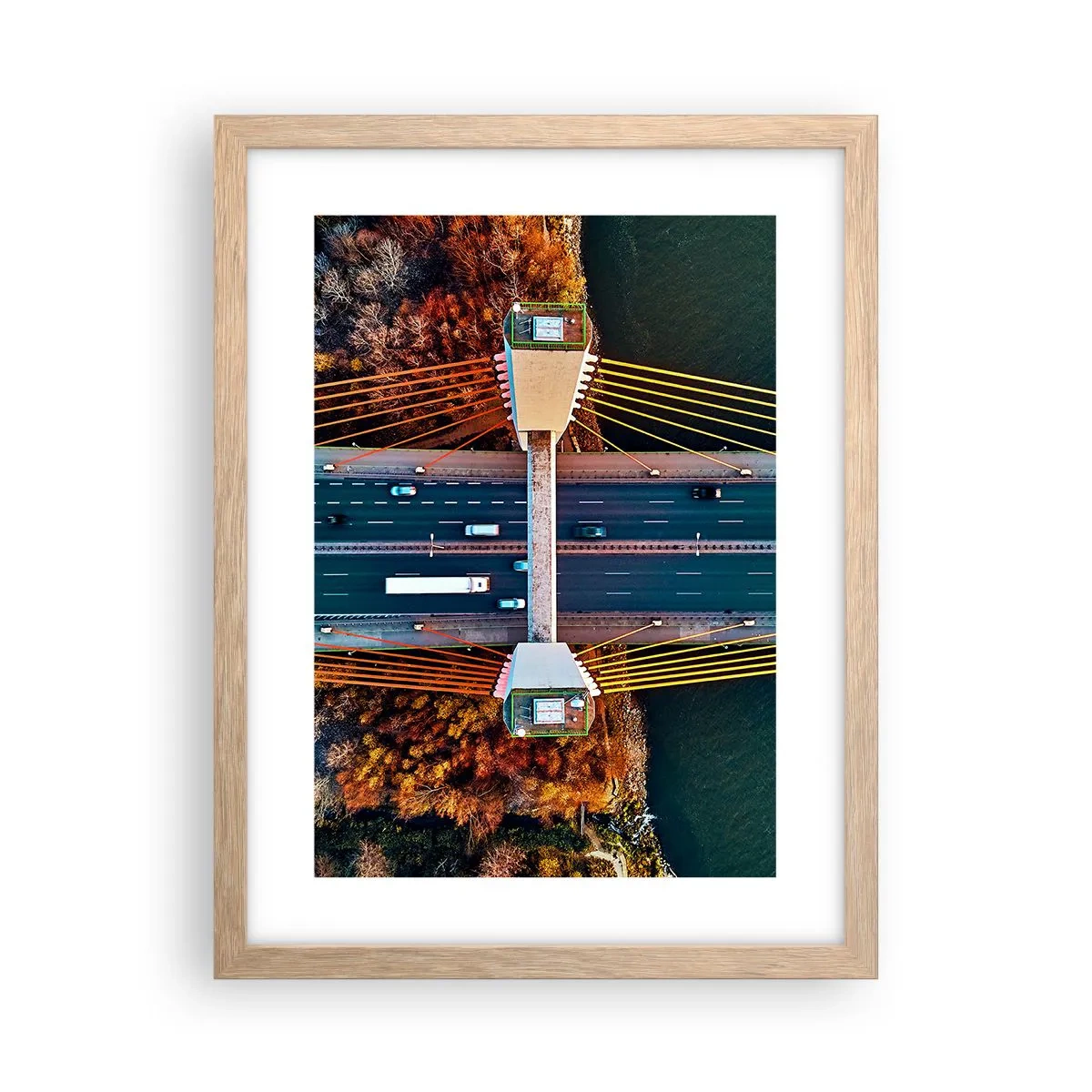 Poster în ramă de stejar deschis - Din pădure spre apă - 30x40 cm