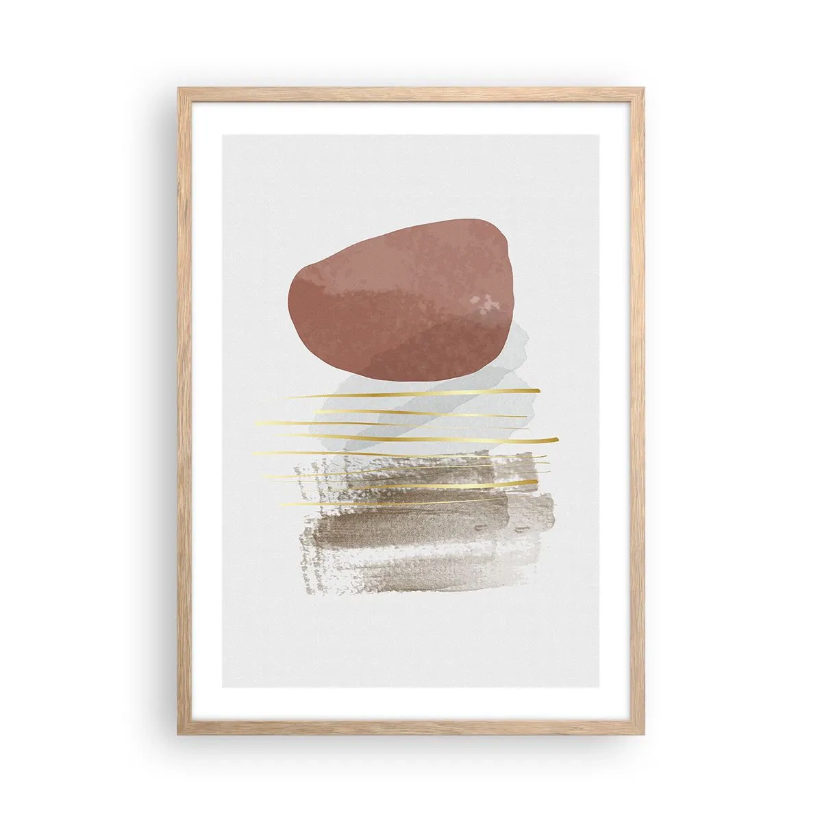 Poster în ramă de stejar deschis - Colonadă abstractă - 50x70 cm