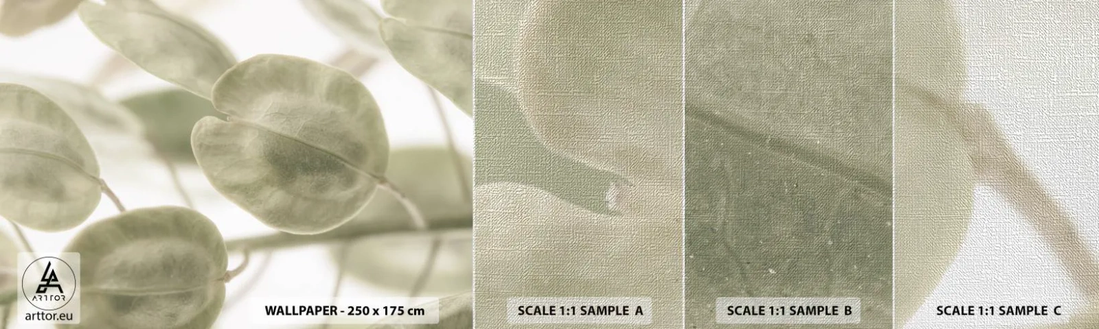 Mostră tapet Premium Canvas - La început au fost frunzele... - Flori, Calm, Frunze - 100x30 cm