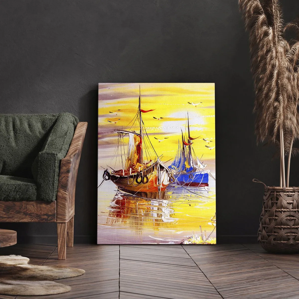 Tablou pe pânză - O binemeritată odihnă în port - 50x70 cm