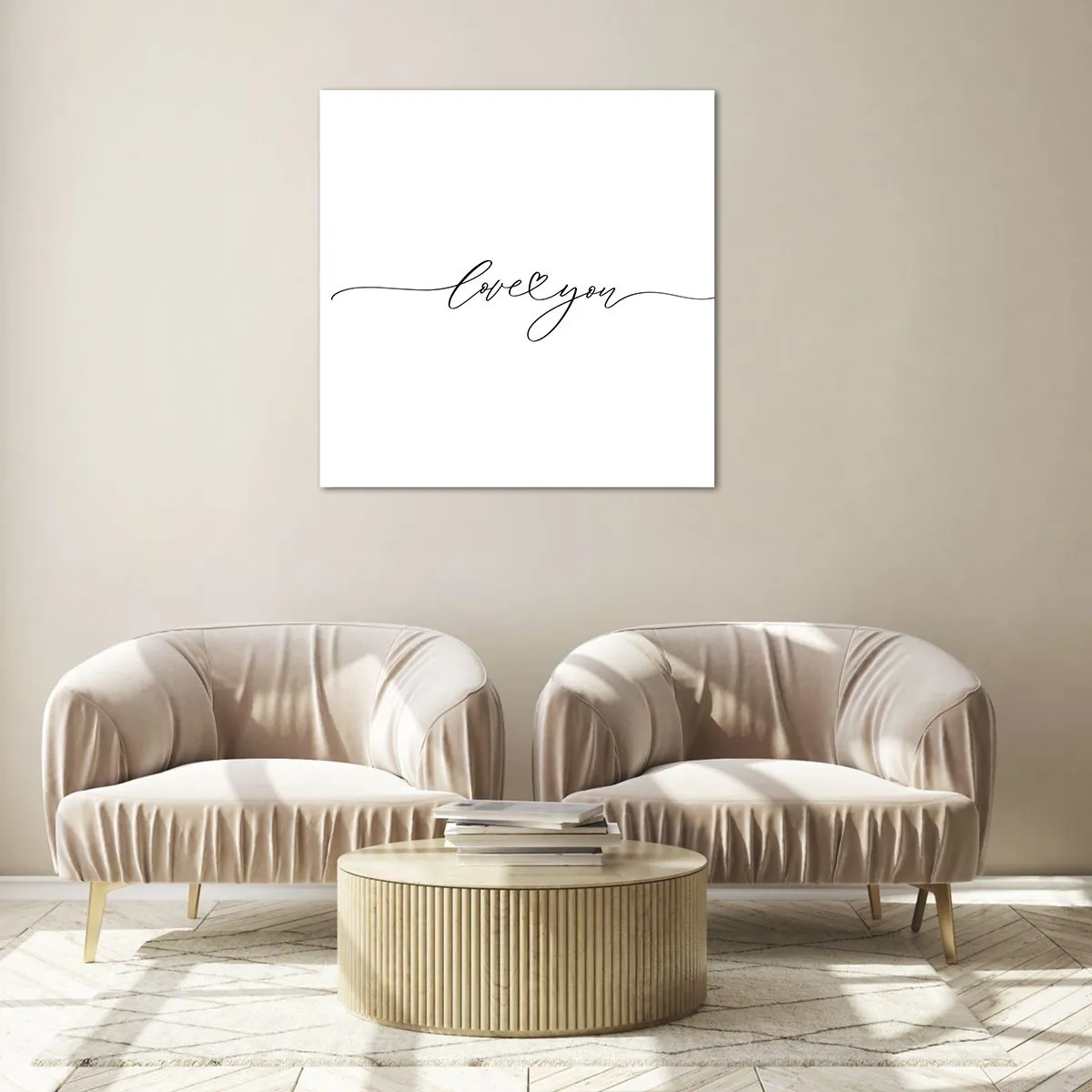 Tablou pe sticlă - Negru pe alb - 60x60 cm