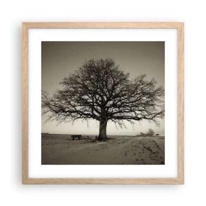 Poster în ramă de stejar deschis - De aici până în veșnicie - 40x40 cm