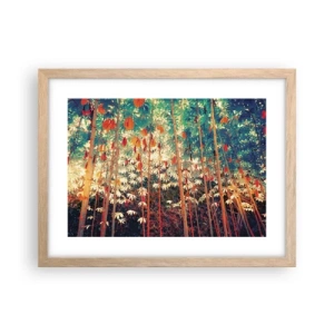 Poster în ramă de stejar deschis - Viața secretă a frunzelor - 40x30 cm