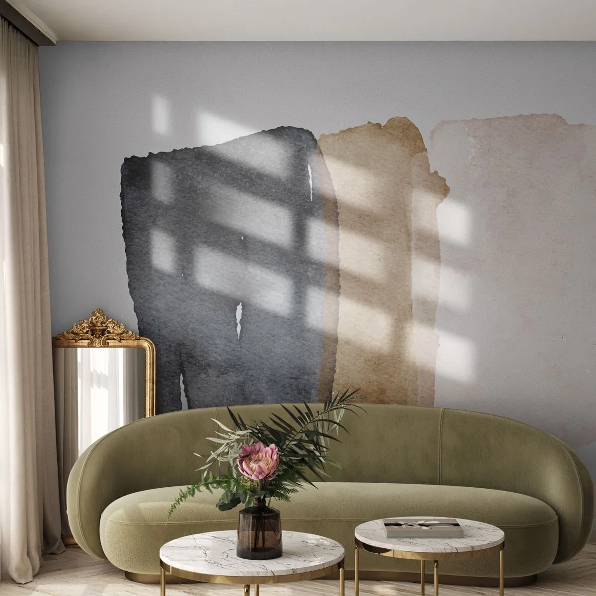 Tapet Standard Eco - Compoziția culorilor pământului - Abstracția, Bucată, Minimalism - 200x140 cm