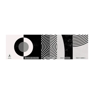 Mostră tapet Premium Sand - Armonie în alb și negru - Abstracția, Bucată, alb-negru - 100x30 cm