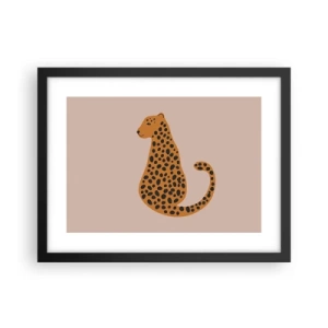 Poster în ramă neagră - Modelul leopard este tot timpul la modă - 40x30 cm
