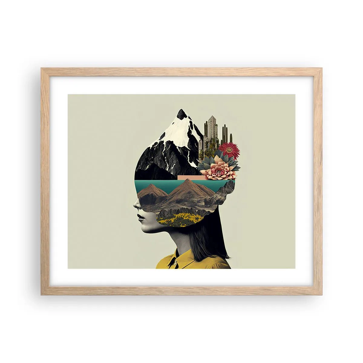 Poster în ramă de stejar deschis - Femeia - întotdeauna un mister - 50x40 cm