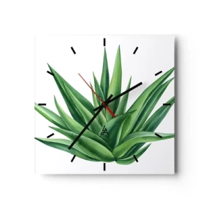 Ceas de perete - Ceas pe sticlă - Verde - putere - viață - 30x30 cm