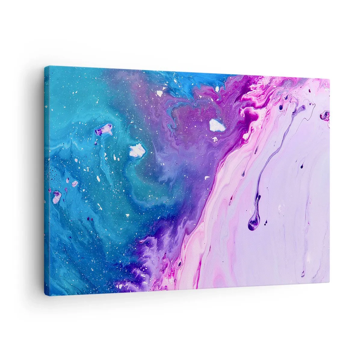 Tablou pe pânză Canvas - Abstracție în culori violet și turcoaz inspirată de contraste - 70x50cm - Yin și yang - Decorațiune modernă pentru perete pentru living și dormitor ARTTOR