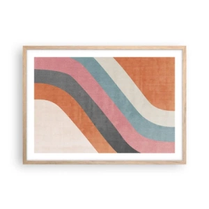 Poster în ramă de stejar deschis - Compoziție diagonală - mișcare - 70x50 cm