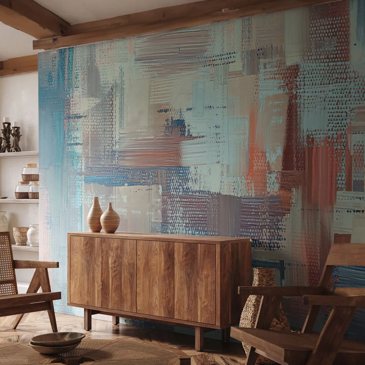 Tapet Premium Sand - Întinde-te spre lumină - Pastel, Minimalism, Luminos - 400x280 cm