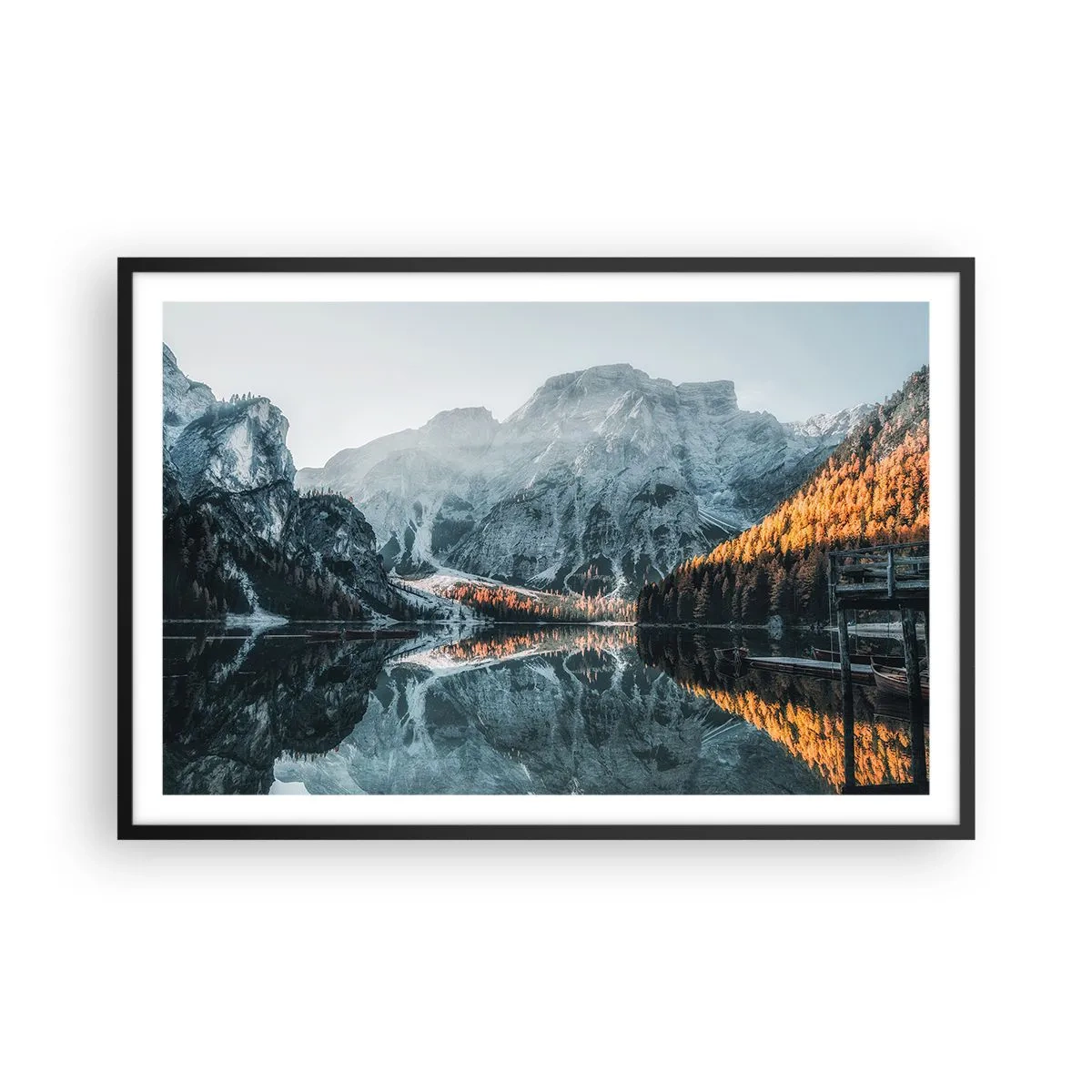 Poster în ramă neagră - Peisaj în oglindă - 91x61 cm