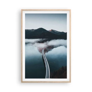 Poster în ramă de stejar deschis - Peste o apă netedă ca o oglindă - 61x91 cm