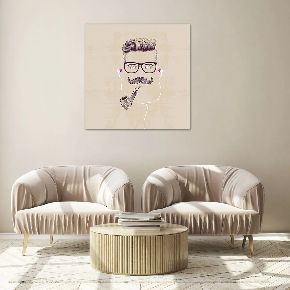 Tablou pe sticlă - Un bărbat adevărat? - 40x40 cm