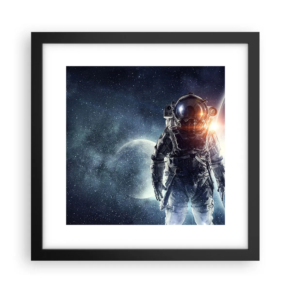 Poster în ramă neagră - Aventură spațială - 30x30 cm